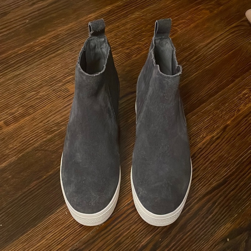Dolce Vita Gray Wedge Suede Booties